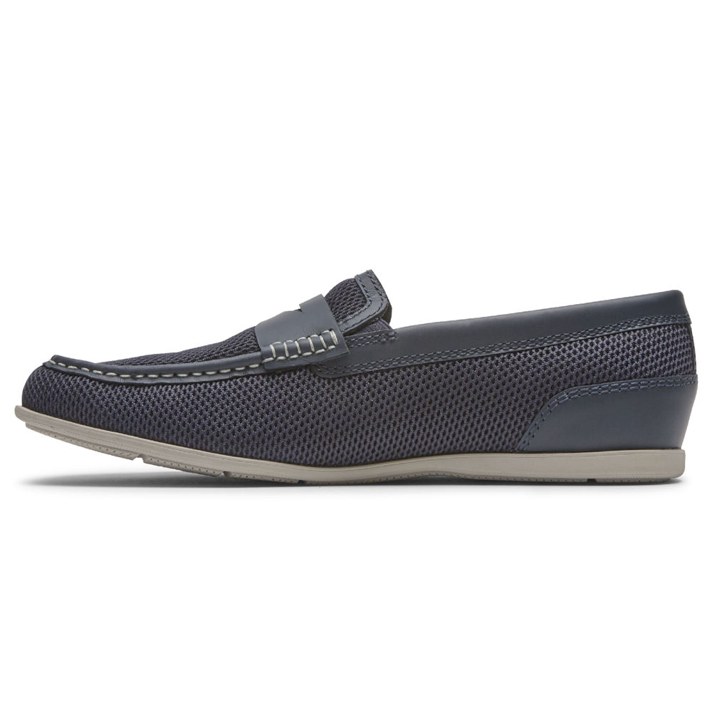 Rockport Slip-Ons Herre Marineblå - Malcom Soft Moc Toe - UJYI17805